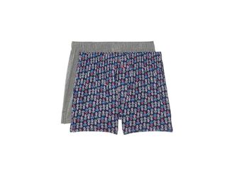 Tommy Bahama 2-Pack Knit Boxers Mens Underwear Dark Blue Print : SM (28-30 Waist), Cotton/Modal