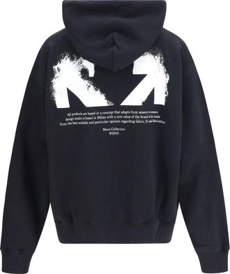 Off-white Mens Half Arrows Skate Hoodie Black Cotton Sweatshirts Sweater
