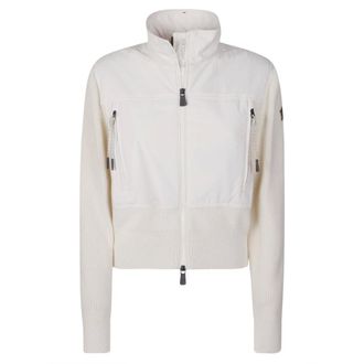 Moncler Light Jackets, female, White, Size: L Grenoble Padded Zip-Up Cardigan
