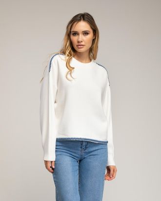 Tantra Oversized gebreide trui met stikseldetails aan de zoom en op de schouders