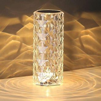 OEM 1 Unidad, L&aacute;mpara De Mesa Port&aacute;til De Cristal, L&aacute;mpara Led T&aacute;ctil De Cristal, Luz Nocturna Recargable, 16 X 7,5 Cm, Sala De Estar