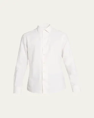 Ermenegildo Zegna Mens Cashco Cashmere and Cotton Classic-Fit Sport Shirt