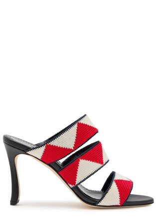 Manolo Blahnik Capro 90 Striped Leather Sandals - Multicoloured - 36 (IT36/ UK3)