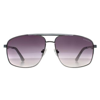 Guess Aviator Heren Glimmend Licht Nickeltin Grijs Gradi&euml;nt GO00063