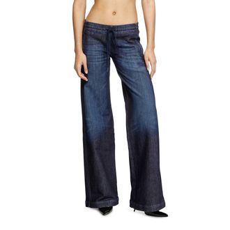 Diesel Relaxed Low Waist 2078 D-Ainty Joggjeans, Dark blue, Elastic waistband