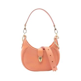 Bulgari Pre-owned Serpenti Ellipse Small 2way Leather Shoulder Bag - Dames - Pre-owned - Oranje - Maat: ONE Size Leer