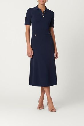 Shoshanna Edgemont Knit Saylor Dress in Navy at Nordstrom, Size Large