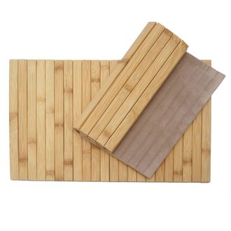 Hhg Juego De 2 Estantes Reposabrazos Hhg 680, Estante Flexible Para Sof&aacute; Butler, Bamb&uacute; Flexible 45x30cm
