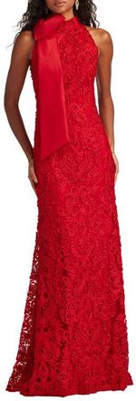 Tadashi Shoji Ribbon Bow Sleeveless Gown in Cherry at Nordstrom, Size 12