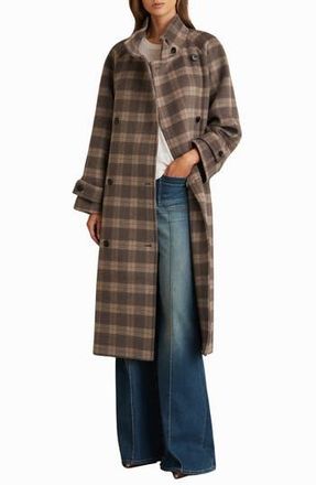 Reiss Poppie Coat in Brown Check at Nordstrom Rack, Size 14 Us / 18 Uk