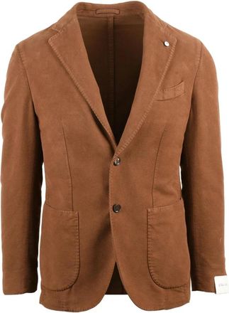 L.B.M. 1911 Giacca effetto suede - Heren - Blazers - Bruin - XL - Katoen - Jassen
