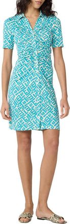 Diane Von F&uuml;rstenberg Zoey Ruched Minidress in Accra Geo Mini Aquamarine at Nordstrom, Size Xx-Small