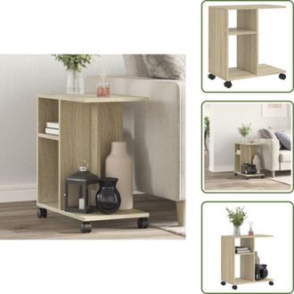 vidaXL Tavolino sonoma - vidaXL Tavolino con Ruote Rovere Sonoma 50x30x55 cm Legno Multistrato - Tavolino multistrato