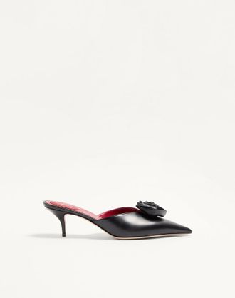 Valentino Garavani Mule Drip Rose In Capretto Con Cristalli 55Mm Donna NERO 36.5