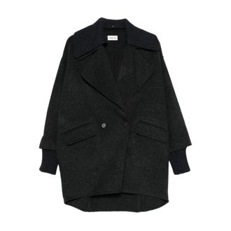 P.A.R.O.S.H. Double-Breasted Coats, female, Gray, Size: XS Anthracite Winter Coat