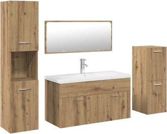 vidaXL Juego De Muebles Ba&ntilde;o 5 Piezas Madera Ingenier&iacute;a Roble Artisan Vidaxl