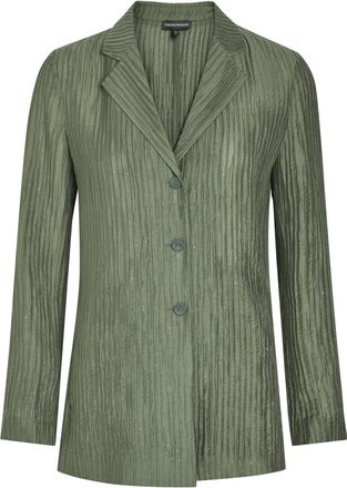 Emporio Armani Crinkled Woven Jacket - Olive - 48 (UK16 / XL)