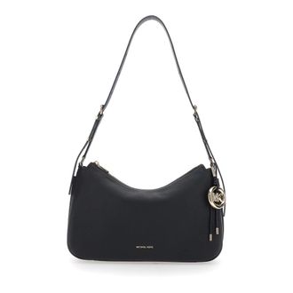 Michael Kors Michael Michael Kors Nolita Medium Black Shoulder Bag With Logo Charm And Adjustable Shoulder Strap In Leather Woman
