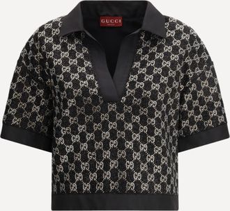 Gucci Top in tweed di lana lam&eacute; Woman 40