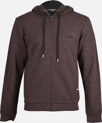 HUGO BOSS Mens Cashmere Zip-Thru Hooded Jacket, Dark Brown - Size: Regular/40