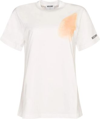 Moschino Cotton Jersey T-Shirt - Dames - T-shirts - Wit - S - Katoen - Tops