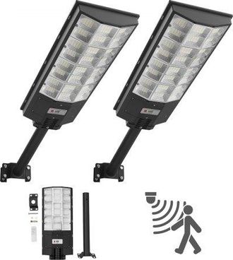 OEM 2 Farolas Solares Para Exteriores 8000 W, 450 000 Lm, De Anochecer A Amanecer, Reflector Led De Seguridad Con Sensor De Movimiento, Iluminaci&oacute;n Exteri