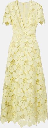 Elie Saab Floral silk-blend guipure midi dress