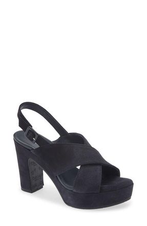 Cordani Teresa Slingback Platform Sandal in Navy Suede at Nordstrom, Size 6.5Us