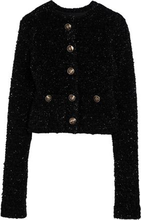 Balenciaga Korte Cardigan Trui - Dames - Blazers - Zwart - L - Jassen
