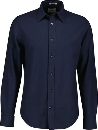 GANT Gem&ecirc;leerd flanellen overhemd - Blauw