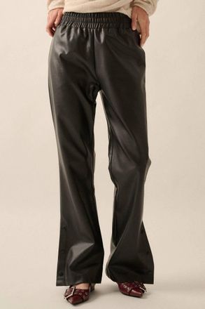 Promesa Faux Leather Pants In Black