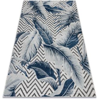 RugsX Rugsx - Alfombra Estructural Botanic 65242 Plumas, Zigzag, Tejido Plano En El Balc&oacute;n, Terraza - Gris Grey 137x190 Cm