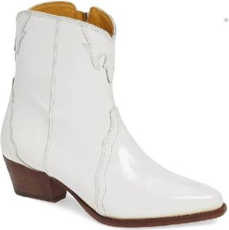 Free People Womens New Frontier Western Boot In White/fuchia