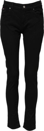 Dolce & Gabbana Womens Black Cotton Logo Skinny Mid Waist Denim Jeans Elastane Clothing