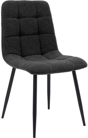 Clp Silla De Comedor Antibes Tejido De Peluche Gris Oscuro