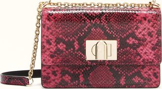 Furla 1927 Crossbody Mini Toni Velvet Pink Multicolour Capra Leather With Print Aspide Lux Woman