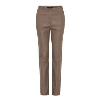 BTF-CPH Leather Trousers, female, Beige, M, Relaxed Stretch Trousers