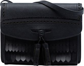 Burberry Pre-owned Burberry Small Grainy Calfskin Broguing Tassel Macken Crossbody Ladies 52T16QK8705TZQB5