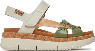 Pikolinos Palma Platform Sandal - Dames - Sleehakken - Groen - 41 EU - Leer - Schoenen