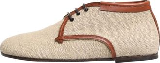 Dolce & Gabbana Derby Schoenen - Heren - Veterlaarzen - Beige - 44 EU - Leer - Schoenen