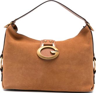 Guess Co Camden su&egrave;de schoudertas - Bruin