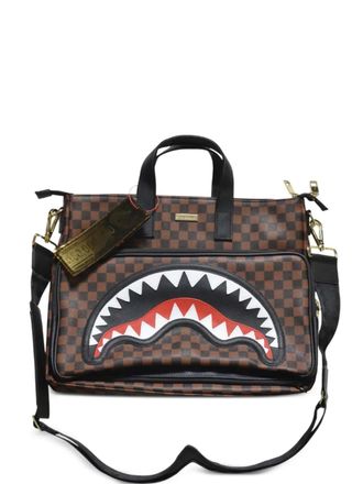 Sprayground Shopper met geruit patroon en pied-de-poule print - Bruin