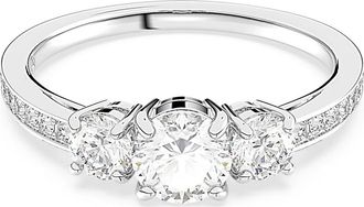 Swarovski Trilogy Kristallen Ring - Dames - Ringen - Grijs - 58 MM - Accessoires