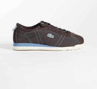 Lacoste sneaker club-low a contrasto in nylon blu e marrone-Multicolore