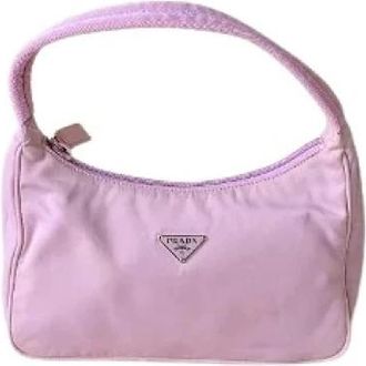 Prada Pre-owned Nylon Re-edition Vintage 2005 Mini Bag - Dames - Vintage Mini Tas - Roze - ONE Size - Nylon - Vintage