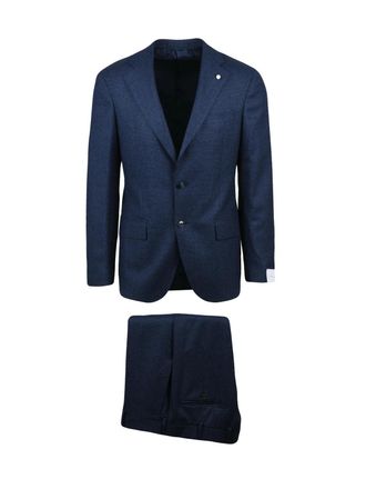 Lubiam Virgin Wool Stretch Sartorial Suit With Rounded Jacket And Slim-Fit Trousers