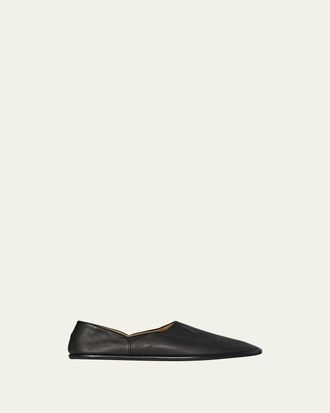 The Row Mens Leather Slip-On Shoes