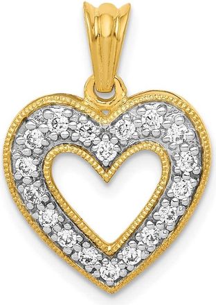 Diamond2Deal 14k Gold Lab Grown Diamond Heart Pendant (0.25ct, VS, G-H)