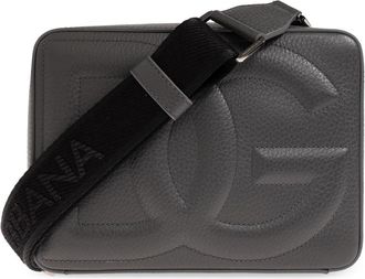Dolce & Gabbana Schoudertas met logo - Heren - Schoudertassen - Grijs - ONE Size - Katoen - Tassen