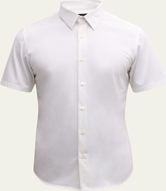 Theory Mens Irving Short Sleeve Shirt in Structure Knit